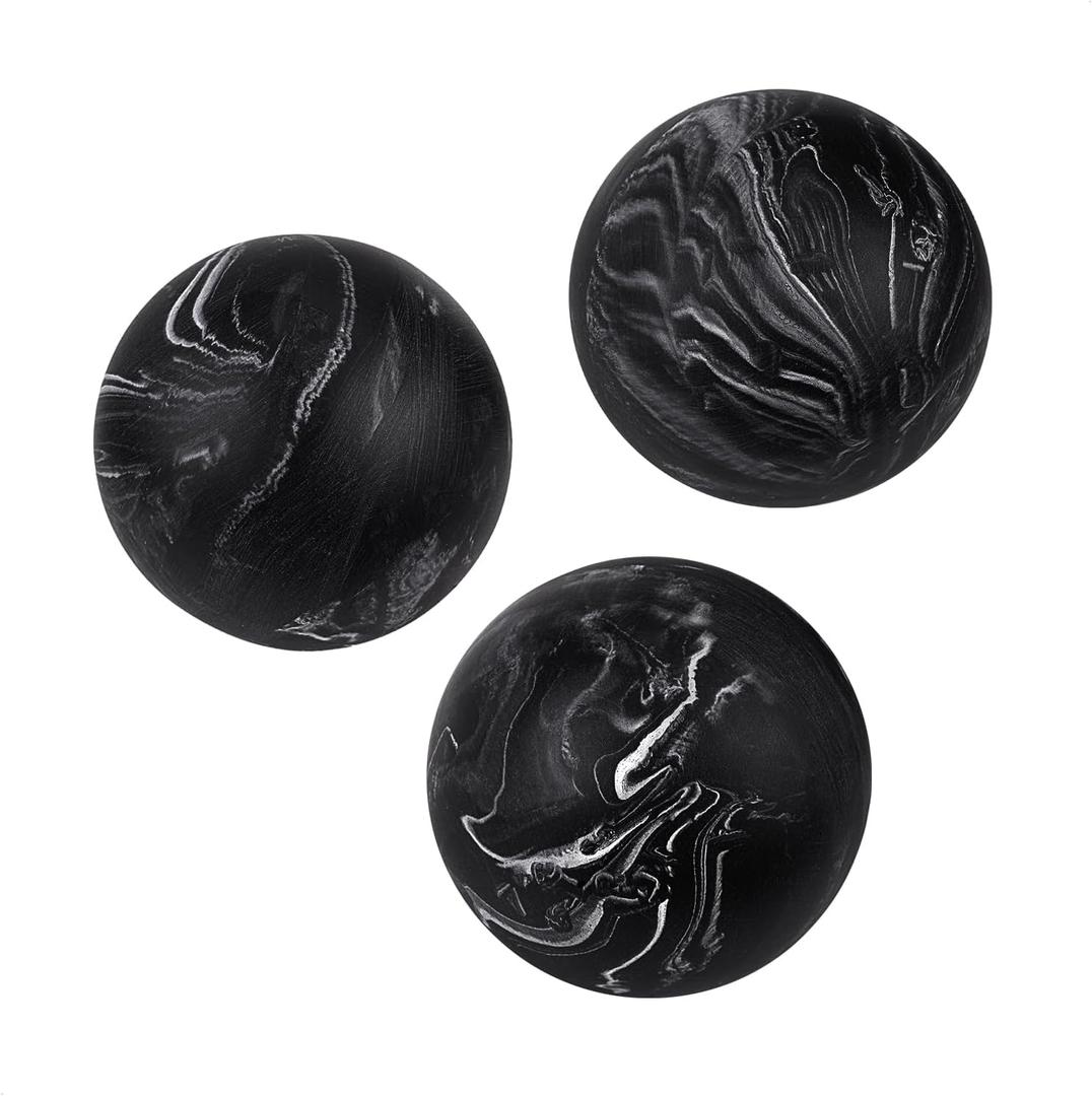 Creative Scents Black Marble Look SMALL 2.75 Decorative Balls for Bowls Set of 3 Decorative Orbs Spheres for Coffee Table Centerpiece, Dining Table, Living Room - Modern Bowl Fillers for Home Dcor, 2.75" Diameter