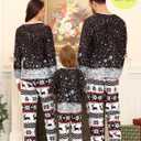 SWOMOG Family Christmas Pajamas Matching Sets Holiday Christmas Jammies Christmas PJs Matching Xmas Pjs for Adults Kids Black Christmas Print 140