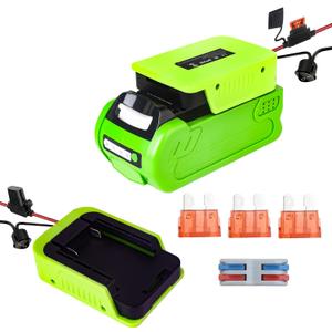 for Power Wheel Adapter Compatible with Greenworks 40V Battery, Dock Battery Adapter with Fuse, 14 Gauge Wire Power Tool Converter for RC Cars, Robotics, DIY Projects(No Battery)
