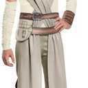 4 Pcs Rey Costume for Girls Halloween Deluxe Jumpsuit Kids Cosplay Outfits with Belt Bracer Accessories Set (Medium(6-8 Years))