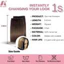 2 Pcs Short Hair Extensions, Extensions Clip in Human Hair for Women Adding Volume 6 inch Dark Brown