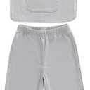 Douhoow Toddler Baby Girl Outfits Sleeveless Round Neck Baby Tank Tops Pants Boys Girls Summer Clothes (Gray, 12-18 Months)