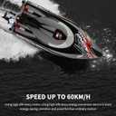 GoolRC WLtoys WL916 Remote Control Boat, 60KM/H High Speed RC Racing Boat for Pools or Lakes, 2.4GHz RC Boats with Low Battery Alarm for Teens and Adults, 46.7cm x 14cm x 13cm