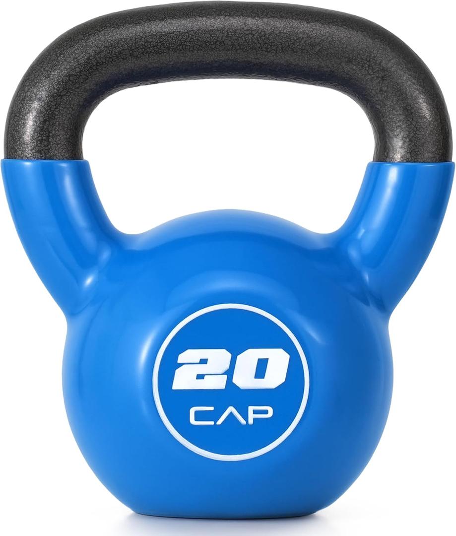 CAP Vinyl Coated Cast Iron Kettlebell, 20 LB Home Gym Weight