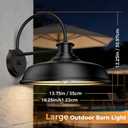 14'' Dusk to Dawn Outdoor Barn Light 2 Pack, Classic Farmhouse Gooseneck Outdoor Light Fixture Matte Black Wall Mount, Anti-Rust Waterproof Exterior Lighting Fixtures for Porch Hallway Patio Entryway, Dusk to Dawn-2PK