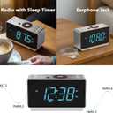 iTOMA Alarm Clock Radio with Bluetooth Speaker, FM Radio, Dual Alarm with Snooze, Large LED Display, Dimmer Control, USB Charging Output and Night Light CKS708