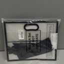 Aliceset 12 Pcs Clear Plastic Gift Bags with Die Cut Handles Reusable Gift Wrapping Bag with Ribbon for Wedding Graduation Bridal Shower Baby Shower, 12 x 10 x 5''(Black)