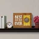 HOIJAUMAI Grandfather Wood Picture Frame Gift, Best Pop-pop Ever Rustic Wooden Photo Frame Father's Day Birthday Gift, Tabletop and Wall Mounting, Display Photo 4x6 Inch