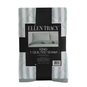 Ellen Tracy Stripe Single King Quilted Sham - Green, 20 x 36