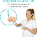 Vive CPAP Tube Cleaning Brush - Stainless Steel Cleaner for Mask and Pipe - Wire Bristle Solution - for 7 Foot Hose and 22 mm Diameter - Portable, Flexible and to Easily Clean Standard Tubing Kit (Teal)