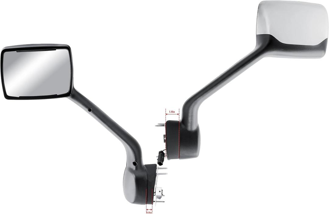 Replacement Driver Left Side Hood Mirror Chrome Back Cover with Heated for Kenworth T680 New Gen 2022-2026