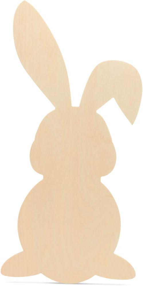 Wooden Bunny, Pack of 3 Easter Wooden Bunny Cutouts for Crafts, 12 Inch x 6 Inch (1/4 Inch Thick) Wooden Rabbit Decor, Unfinished Wood Spring Bunnies, Easter Crafts for Adults, Paint and DIY