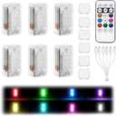 Upgraded 500mAh Wireless LED Strobe Lights with Remote,8-Color Waterproof Rechargeable Emergency Lights with 11 High-Brightness LEDs for Cars (6PCS)
