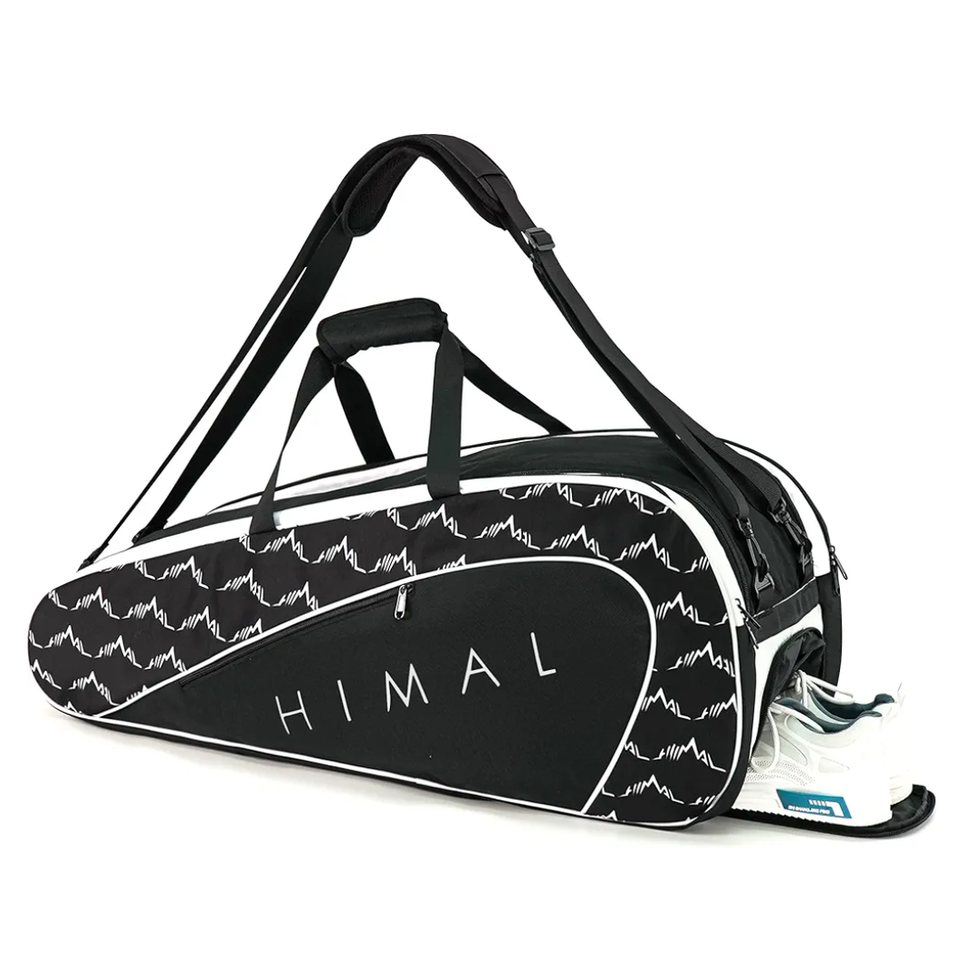 Tennis Bag 6 Rackets, Tennis Backpack Large Storage with Shoes Compartment, Cooler Pocket & Removeable Shoulder Strap, Multifunction Tennis Racket Bag for Sport Equipment