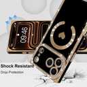 Bonoma Magnetic Case for iPhone 17 Pro Max,Cute Black Love Hearts Design | [Compatible with MagSafe]Luxury Rhinestone Camera Protection,Sparkly Slim Soft Back Cover for Women Girls