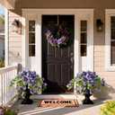 Faux Bougainvillea Artificial Flowers Plants for Outdoor Spring Summer Decoration, 2 Pcs Fake Silk Flower Outside UV Resistant Realistic Long Trailing Vines for Home Porch Patio Balcony Yard(Purple)