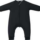 Baby Sleep Sacks with Feet, 1.0 TOG Long Sleeve Wearable Blanket for 06M Infants & 2T4T Toddlers, Soft and Cozy (Black, XL)