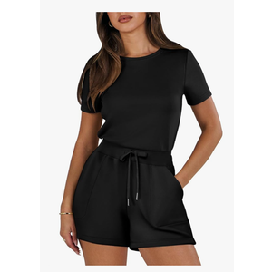 ANRABESS Romper for Women Short Sleeve Summer Tshirt One Piece Jumpsuit Beach Vacation Travel Outfits 2025 Dressy Clothes size Large