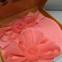 dressfan Wide Brim Fascinator Derby Hats for Women,20s Detachable Flower Hat with Headband for Derby Church Wedding Tea Party (Pink)