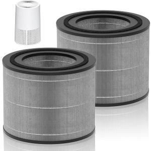 AC2224A Replacement Filter Compatible with  Basics AC2224A Air Purifier, 3in1 Filtration System HEPA Filter with Activated Carbon, #2224RF 2Pack