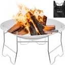ActDoer Portable Camping Fire Pit - 17 inch Wood Burning Fire Pit with Storage Bag - Camping, Picnics, Backpacking, Outdoor Heating