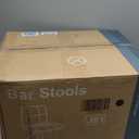 DUMOS Bar Stools Set of 4, 24 inch Counter Height Bar Stools, Upholstered Modern Kitchen Barstools with Metal Base, PU Leather Saddle Stools for Kitchen Island, Black