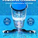 Pool Vacuum for Above Ground Pool with a Telescopic Pole, 80Mins Runtime, Handheld Rechargeable Pool Cleaner with 18.5 Gallons/min Powerful Suction for Above Ground/Inground Pools, Hot Tubs, Spas
