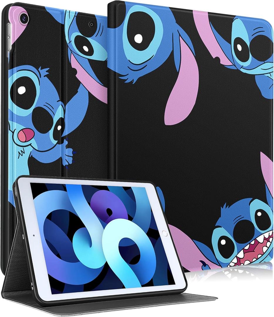 JoySolar for iPad 7th/8th/9th Gen Folio Case - Cute Design Book-Style Protector Classic Cartoon Kawaii Pattern for Kids Boys Girls Adults Fashion Cover
