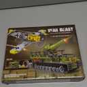 WW2 Military Toys Building Sets Compatible with Lego, Create a BF109 Plane Fighter Jet & a Karl Giant Mortar Tank, Great WWII Army Airplane Toy for Boys and Kids Age 8-12
