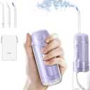 Water Flosser Travel Size - Portable Water Flosser Cordless for Teeth Gums Braces Cleaning, Oral Irrigator with 3 Modes, IPX7, Low Noise for Adult Kids, Mini Travel Essentials, A30 Pro Purple