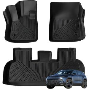 Priprilod Floor Mats Fit for Fisker Ocean 2023-2024 4-Door | All Weather Protector TPE Floor Liners Custom Fit Car Mats Non-Slip