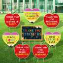 Teacher Appreciation Decorations Yard Signs 8 Pcs with Stakes Thank You Teachers Party Supplies Apples Hearts Blackcoard Decor for Indoor Outdoor School Lawn, Yard, Garden, Home Decorations