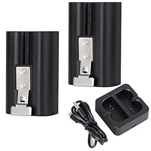 2Pack Batteries with Charger Station for Ring Video Doorbell 2/3/3 Plus/4, Spotlight Cam, Stick Up Cam and Peephole Cam Indoor