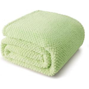 Whale Flotilla King Size Fuzzy Fleece Blanket for Bed, 90x104 Inch Fluffy Warm Soft Jacquard Blankets for All Season, Lightweight and Cozy, Sage Green