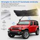 Windshield Sun Shade, JoyTutus Custom-fit Blocks Rays Sun Shade Visor Protector Compatible with Wrangler JL, Easy to Install Car Windshield Sunshade, Keep Your Car Cool for JL JLU 2018-2026 & JT