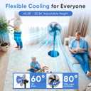 NEWBULIG 17" Pedestal Fans with Remote, Oscillating Standing Fan with 3 Speed & 3 Model, Quiet Timer Stand Up Fan for Indoor, Bedroom, Living Room, Adjustable Height & Tilt Head, Easy Assembly