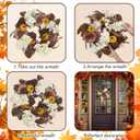 16 Inch Fall Hydrangea Wreaths for Front Door Artificial Autumn Pumpkin Chrysanthemum Wreaths for Thanksgiving Fall Harvest Outside Indoor Wall Window Decor
