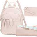 Montana West 3Pcs Anti Theft Backpack Purse for Women Small Quilted Backpack Set