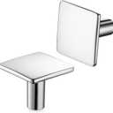Polished Chrome Cabinet Knobs Chrome Drawer Knobs, 10 Pack 1-1/4 Inch, 2215 Square Single Hole Cabinet Pulls for Kitchen Cabinets Drawers Bedroom Dresser Bathroom Vanity Cupboard