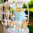 JeVenis Blue Bear Cake Decoration Baby Bear Baby Shower Cake Topper Bears Cake Decoration Baby Shower Birthday Cake Decoration