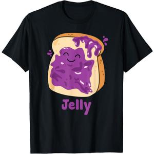 Peanut Butter & Jelly Matching Couple Halloween Best Friends T-Shirt (M, Black)