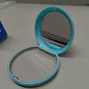 2 Pack Aligner Case with Mirror,Convenient Retainer Case for Invisalign Aligners, Night Guards, and Mouth Guards (2PCS Cyan Outside Gray Silicone)