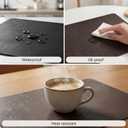 Faux Leather Placemats Set of 6, Black & Dark Brown