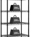 DUMOS 4-Tier Metal Wire Storage Shelves, Adjustable Standing Storage Rack Shelf, Heavy Duty Steel Shelving Unit Organizers for Kitchen Bathroom Pantry Garage, 23.3" W13.4" D47" H, Black