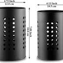 Berglander Kitchen Utensils Holder for Counter Top 2 Pieces, Black Stainless Steel Cutlery Holder, Kitchen Essentials Farmhouse Style Home Countertop Organizer