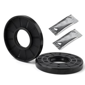 XiKe 2PCS Oil Seal, Lip Seals, TC 30mm x 62mm x 10mm, Nitrile Rubber Double Lip Spring-Loaded Oil Shaft Seal, Designed for Bearing Shaft, Black (30x62x10mm)