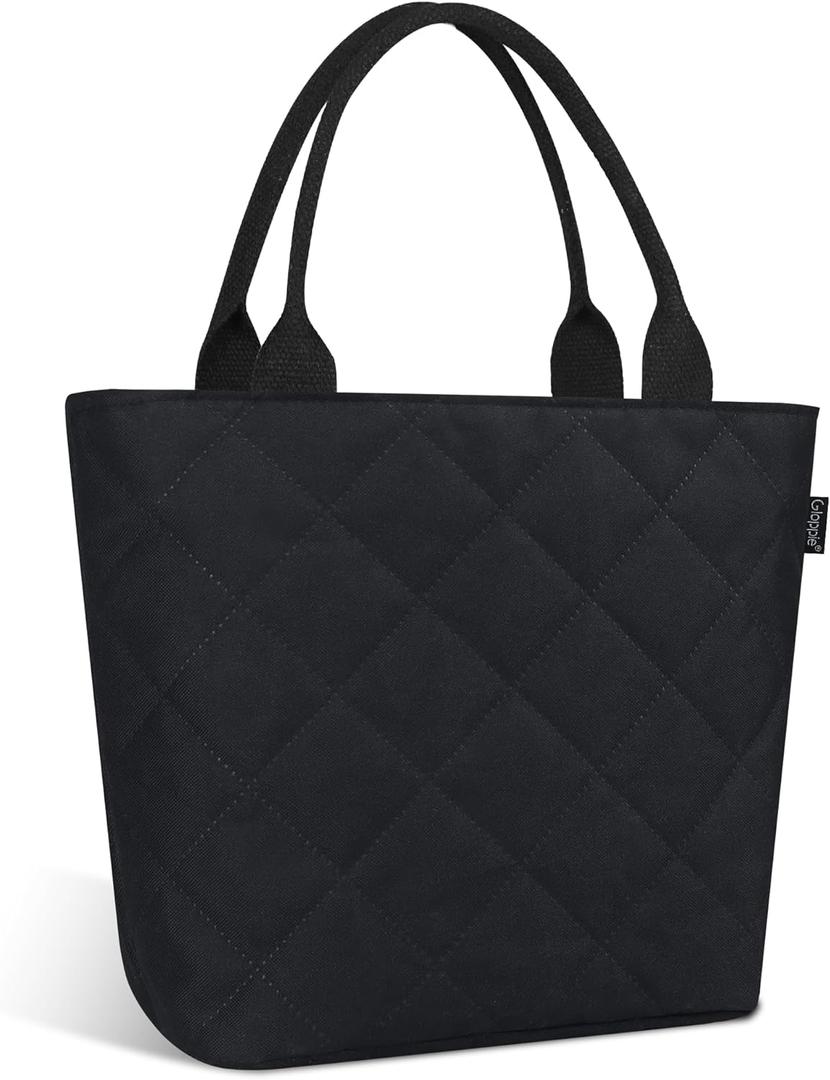 Gloppie Insulated Lunch Bag for Women, Leakproof Lunch Tote Box, Teacher Appreciation Gifts for Work Black