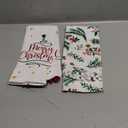 Christmas Kitchen Towels with Tassels - Cotton Christmas Kitchen Towels 16x26 Inch Terry Cloth Decorative Xmas Theme Dish Towel for Holiday Cute Designs with Xmas Tree for Gifting