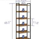 NUMENN Bookshelf, 6 Tier Bookshelves, Home Office Bookcase Shelf Storage Organizer, Free Standing Storage Shelving Unit for Bedroom, Living Room and Home Office, Vintage
