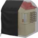 Outdoor playhouse covers waterproof, Wooden playhouse cover, 45" L x 40" W x 50" H, Rainproof, Sun Protection dust, , 420D Heavy duty oxford fabric, (Black)